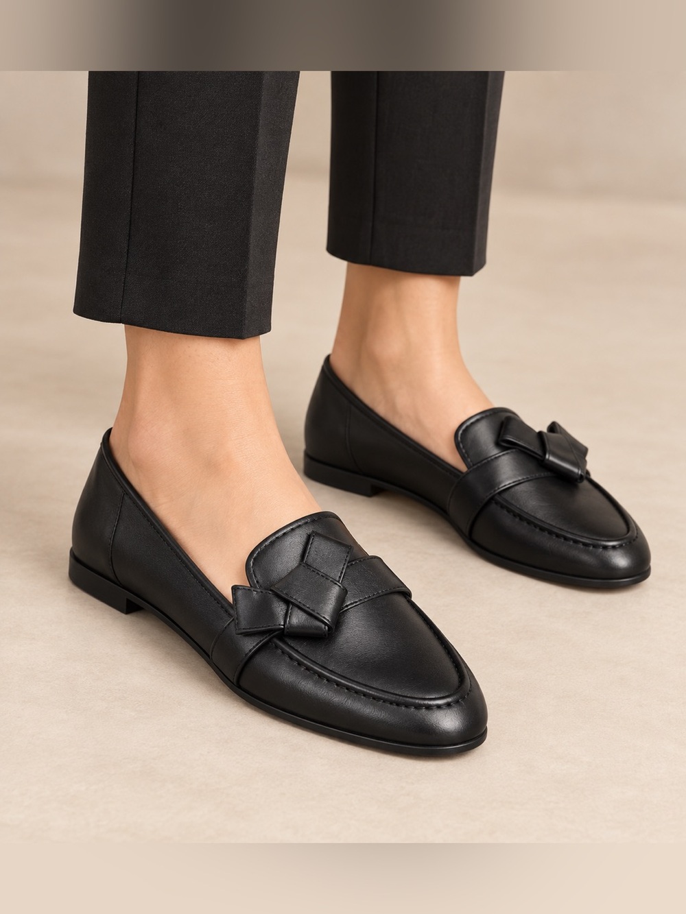 Talbots RYAN KNOT LEATHER LOAFERS black size 8M